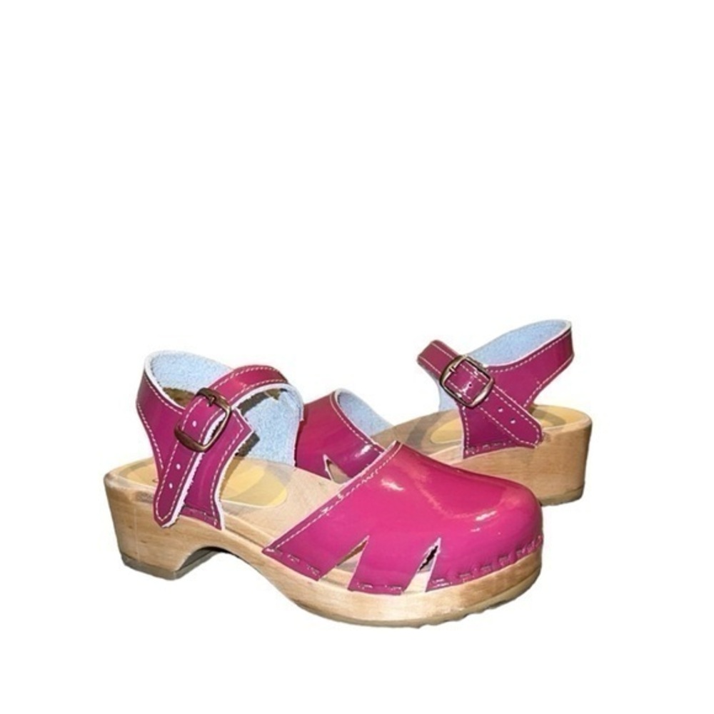 Sven Original Swedish Patent hot Pink Girls Side Slit‎ Sandals Clogs